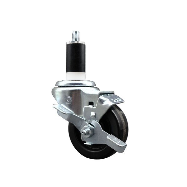 3'' SS Phenolic Swivel 1-3/8'' Expanding Stem Caster with Brake